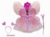 OBL684983 - 印桃心裙子翅膀四件套