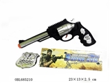 OBL685210 - 线条银火石枪配警徽