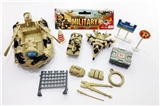 OBL688117 - Military suit/big rubber boats, model aircraft, model of tanks, soldiers and accessories