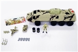 OBL688121 - Military suit/slide large vehicles (package two button batteries, strip light, sound), soldiers and 