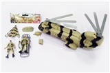 OBL688123 - Military suit/slide small conveyor (package button batteries, with lights, sounds), soldiers and acc