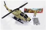OBL688128 - Military suit slide/apache (package two button batteries, with sound, lights), soldiers and accessor