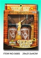OBL691135 - Black cowboy gun brown waist bagging badge