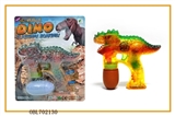OBL702130 - Solid color painting dinosaurs with music three lights flashing single bottle water bubble gun
