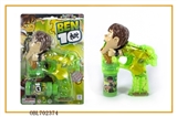 OBL702374 - Transparent paint with music four lights flash BEN10 single bottle water bubble gun