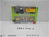 OBL703388 - 合金单头单挂+三只动物农夫车