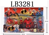 OBL708420 - 3-6 "" the incredibles six rows loaded 1 2 asst (head and limbs moving, actor and boy with lamp)