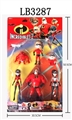 OBL708430 - 3-6 "" the incredibles six vertical pack 1 2 asst (head and limbs moving, actor and boy with lamp)