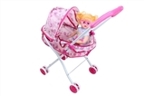 OBL709402 - 14 doll and baby sunshade trolley (iron)
