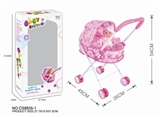 OBL710487 - Baby sunshade trolley 14 "4 sound doll (tin)