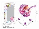OBL710489 - Baby sunshade trolley and 14 4-tone doll