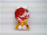OBL714828 - Wooden table tennis racquet (with 3 balls)