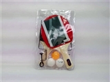 OBL714830 - Wooden table tennis racquet with rack and the (with 3 balls)