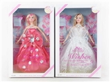 OBL715076 - 高挡盒11.5寸实身婚纱公主芭比带项链2款混装