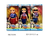 OBL715184 - 塑料身搪胶手脚12寸实身超能少女带音乐3款混装