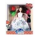 OBL718272 - 11.5 inch 12 joint 3 d eyes wedding dress barbie with accessories