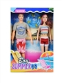OBL718286 - 11.5 inch solid body beach lovers barbie with swimming laps