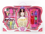 OBL719787 - 高档大盒装11.5寸实身芭比带5件衣服带配件带衣柜