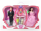 OBL719789 - 高档大盒装11.5寸实身一家三口芭比带5件衣服带配件