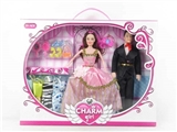 OBL719800 - 高档大盒装11.5寸实身夫妻芭比带衣服带配件