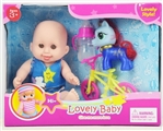 OBL721609 - Simulation dolls with six inches bike bottles a pony