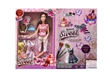 OBL725365 - 11.5寸实身12关节时装芭比带手提包带衣服