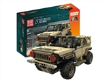 OBL725766 - 小颗粒拼装遥控积木军工悍马-装甲联盟陆战队(534/PCS,机身包电)