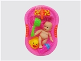 OBL727489 - 搪胶娃娃+浴盆套装