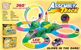 OBL727639 - Special 360 ° rotating double luminous soft rail car castle mountain scene