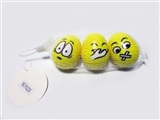 OBL729418 - Mesh bag 3 grain of 6.5 CM yellow expression PU eggs