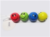 OBL729426 - Mesh bag 4 grain of 4.5 CM four color smiling face PU ball