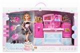 OBL732754 - With the light music love kitchen barbie
