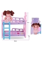 OBL733444 - 12寸搪胶音乐娃娃带奶瓶带尿片带双层大睡床