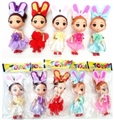 OBL733835 - 3.5 inch solid confused baby rabbit ear