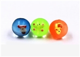 OBL734065 - 2.4 CM wide elastic ball with animal 12 pack 1 bag