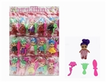 OBL734896 - 2 inch solid body clown doll Three combs conventional 15 bag strap