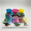 OBL750702 - 史莱姆DIY摇摇泥+闪粉+3支工具+恐龙动物盒脚盒(3瓶装)