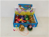 OBL751228 - 12 only 7.5 CM gold ribbon butterflies flash crystal ball (with ropes)