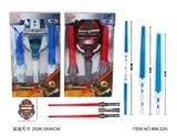 OBL755132 - Light sound telescopic swords 2 and masks
