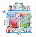 OBL764213 - Cartoon prints a magnifying glass
