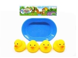 OBL764726 - 6CM小黄鸭四只装配浴盆