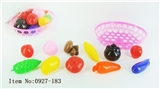 OBL768142 - Fruits and vegetables with basket of 11 PCS