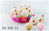 OBL768247 - 喷水母鸡6只+捏捏叫鸡蛋8个篮子装