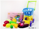 OBL768296 - Shopping cart with fruits and vegetables five small box 18 PCS
