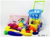 OBL768300 - Shopping cart with fruits and vegetables five small box 24 PCS