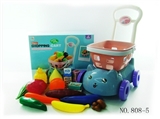 OBL768306 - Shopping cart with fruits and vegetables five small box 16 PCS