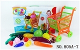 OBL768316 - Shopping cart with fruit and vegetables. 14 PCS