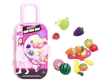 OBL769202 - Play house pull rod box small pink can cut fruit covered 10 times