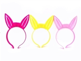 OBL770994 - 带电闪光塑料兔耳朵头饰