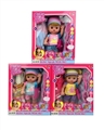 OBL772786 - 13 "music doll with clothes and comb, mirror and backpacks (3 color, orange)